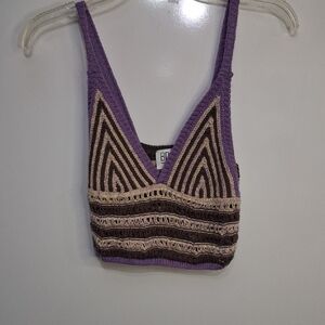 BDG Purple and Brown Knit Top